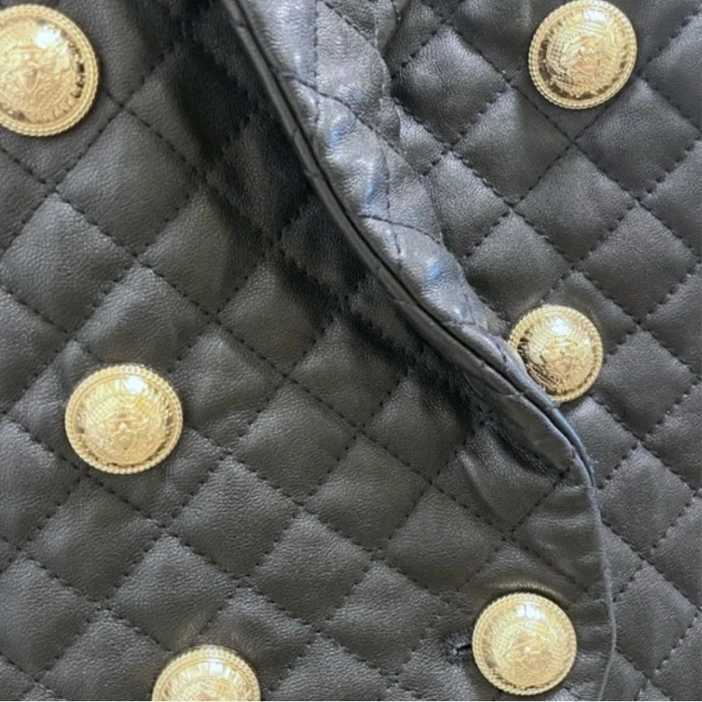 New authentic BALMAIN CLASSIC 6-BUTTON LEATHER JACKET SZ38​​​ - Picture 6 of 9